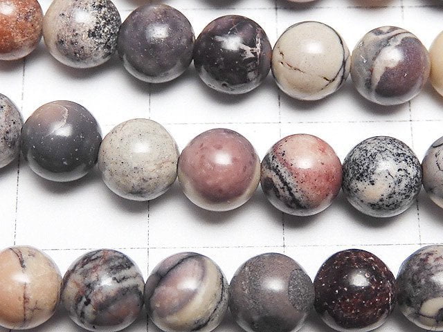 [Video] Red Picture Jasper Round 6mm 1strand beads (aprx.15inch / 36cm)