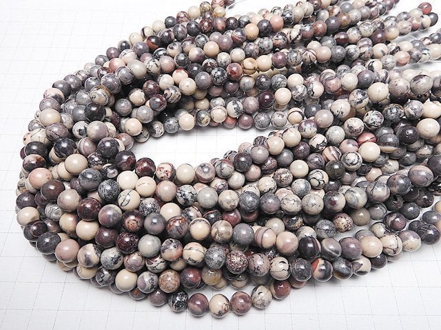 [Video] Red Picture Jasper Round 8mm 1strand beads (aprx.15inch / 37cm)