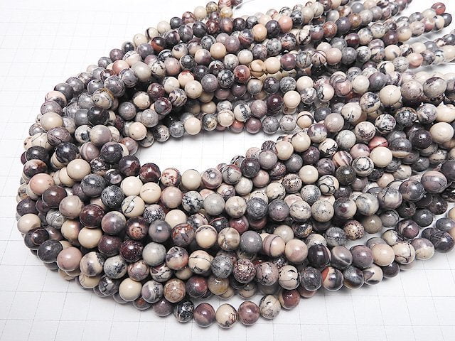 [Video] Red Picture Jasper Round 8mm 1strand beads (aprx.15inch / 37cm)