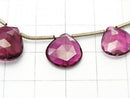 [Video] [One of a kind] High Quality Rubellite (Red Tourmaline) AAA - AAA- Chestnut Faceted Briolette 1strand beads (aprx.7inch / 18cm) NO.25