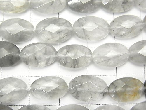 Gray Quartz AA Faceted Oval 12x8x4mm half or 1strand beads (aprx.15inch / 38cm)