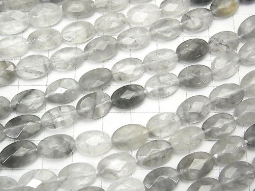 Gray Quartz AA Faceted Oval 12x8x4mm half or 1strand beads (aprx.15inch / 38cm)