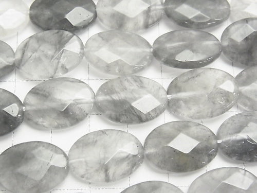 Gray Quartz AA Faceted Oval 18x13x5mm half or 1strand beads (aprx.15inch/37cm)