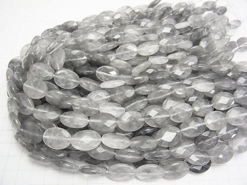 Gray Quartz AA Faceted Oval 18x13x5mm half or 1strand beads (aprx.15inch/37cm)