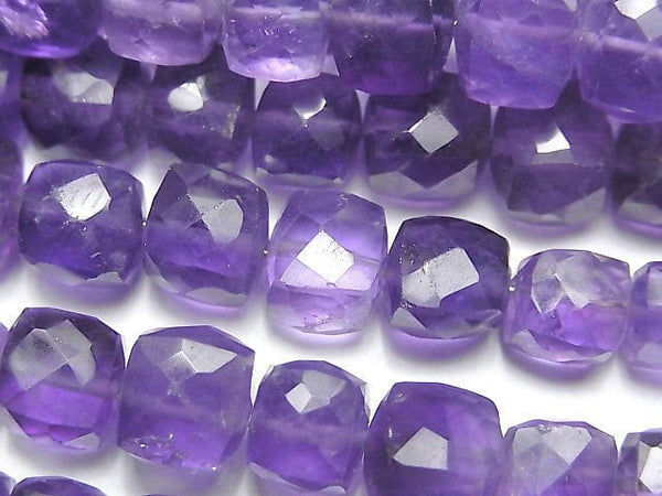 Amethyst, Cube Gemstone Beads