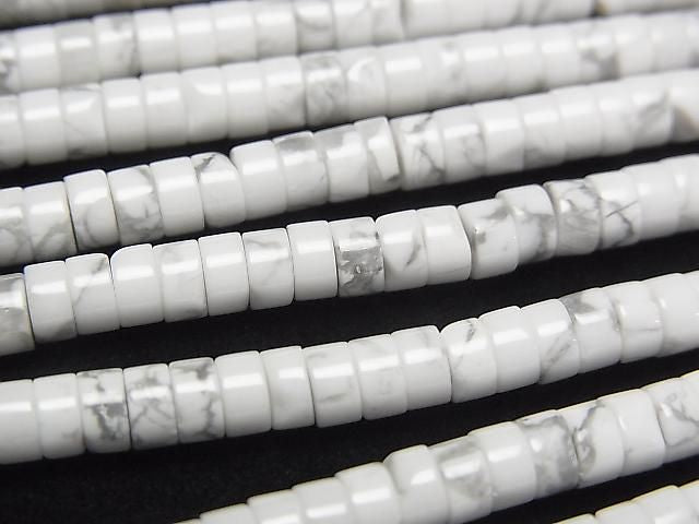 菱鎂礦圓珠 (Heishi) 4x4x2毫米 1串（約15英吋/36公分）