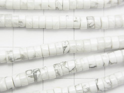 1strand $7.79! Howlite Magnesite  Roundel (Tube )4x4x2mm 1strand beads (aprx.15inch/38cm)