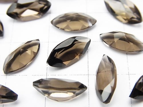 10pcs $9.79! High Quality Smoky Quartz AAA Undrilled Marquise Faceted 12x6mm 10pcs