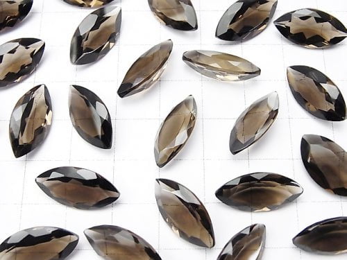 [Video] High Quality Smoky Quartz AAA Loose stone Marquise Faceted 18x9mm 5pcs