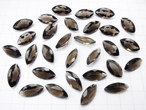 [Video] High Quality Smoky Quartz AAA Loose stone Marquise Faceted 18x9mm 5pcs