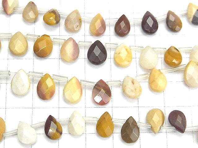 [Video] Mookaite  Faceted Pear Shape 10x7x4mm half or 1strand beads (aprx.15inch/38cm)