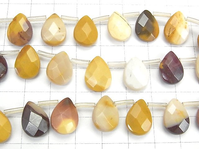 [Video] Mookaite  Faceted Pear Shape 14x10x5mm half or 1strand beads (aprx.15inch/36cm)