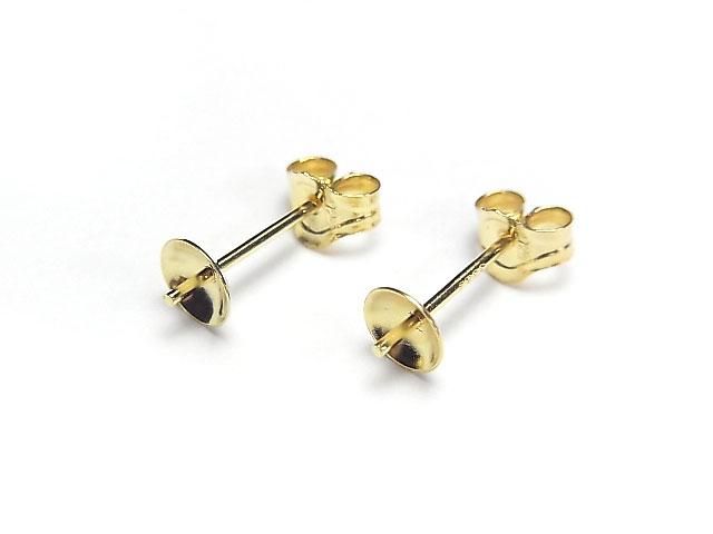 [Video] Silver925 Earstuds & Earnuts with Plates [3mm][4mm][5mm][6mm][8mm] 18KGP 1 pair
