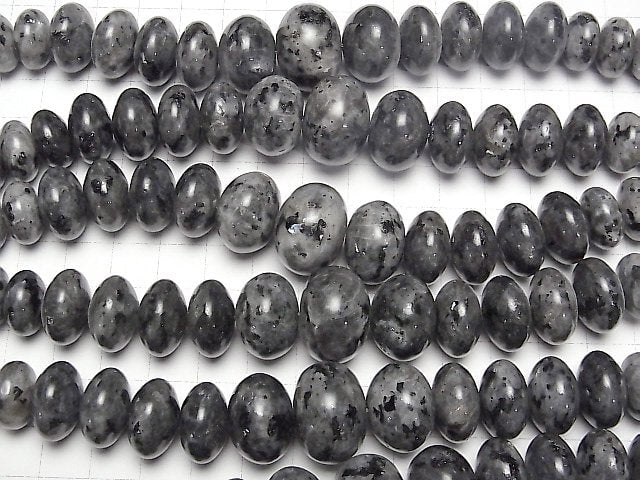 1strand $9.79! Larvikite Roundel 10 - 20 mm size gradation 1 strand beads (aprx.15 inch / 38 cm)