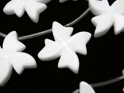 Flower, White Jade Gemstone Beads