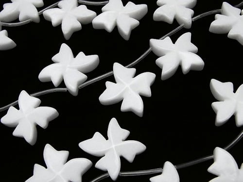 White Jade Flower (Top) half or 1strand beads (aprx.14inch / 35cm)