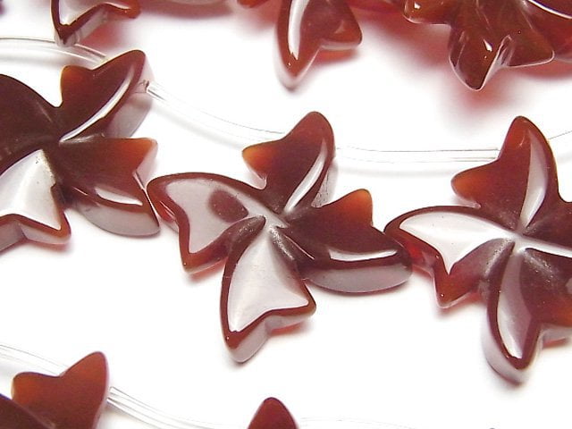 Carnelian, Flower Gemstone Beads