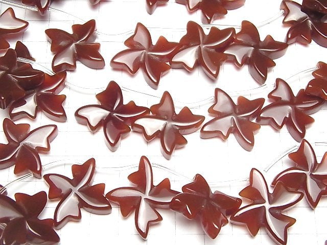 Carnelian Flower (Top) half or 1strand beads (aprx.14inch / 35cm)