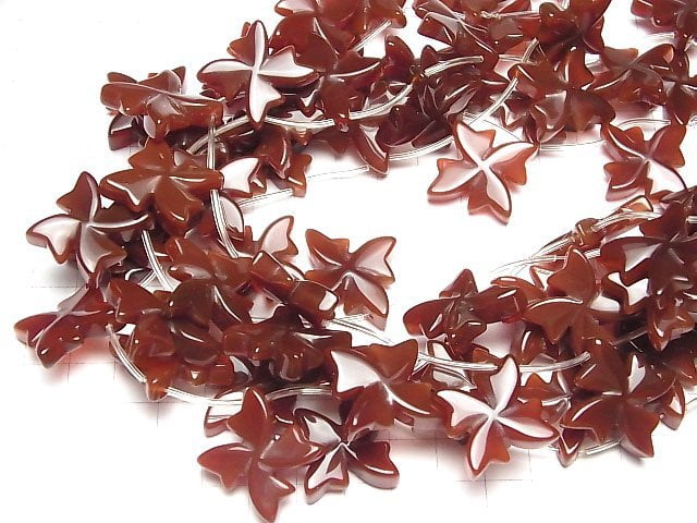 Carnelian Flower (Top) half or 1strand beads (aprx.14inch / 35cm)