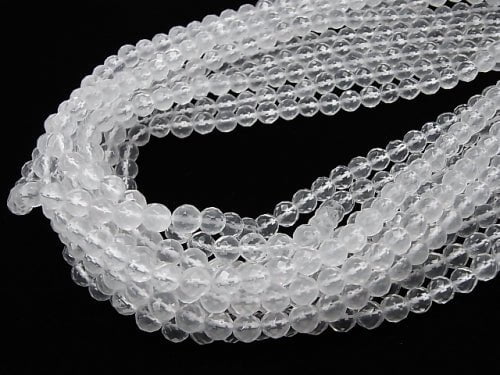 Milky Quartz AAA 64Faceted Round 6mm half or 1strand beads (aprx.15inch/38cm)