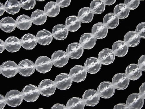 Milky Quartz AAA 64Faceted Round 8mm half or 1strand beads (aprx.15inch/38cm)