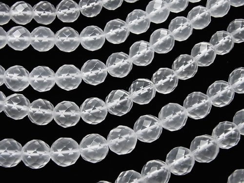 Milky Quartz AAA 64Faceted Round 10mm half or 1strand beads (aprx.15inch/38cm)