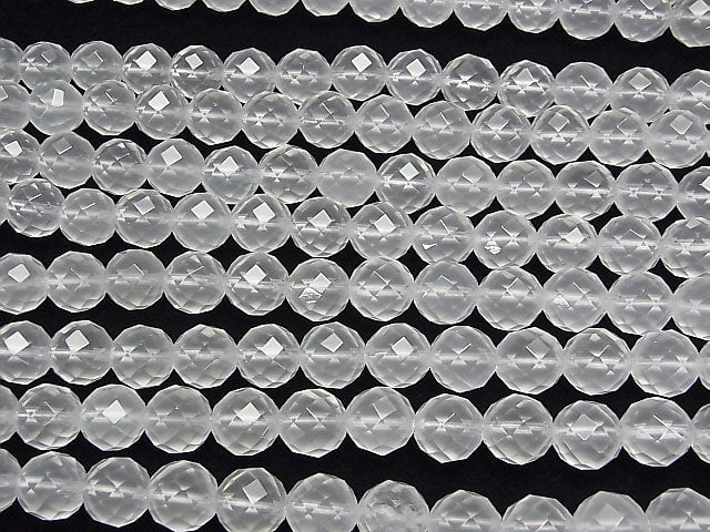 Milky Quartz AAA 64Faceted Round 12mm 1/4 or 1strand beads (aprx.15inch/38cm)