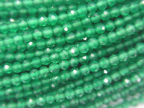 High Quality! 1strand $5.79! Green Onyx AAA Faceted Round 2mm 1strand beads (aprx.15inch / 38cm)