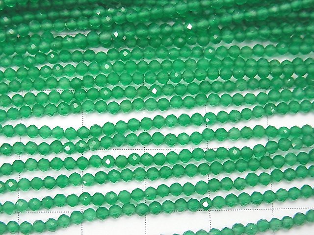High Quality! 1strand $5.79! Green Onyx AAA Faceted Round 2mm 1strand beads (aprx.15inch / 38cm)