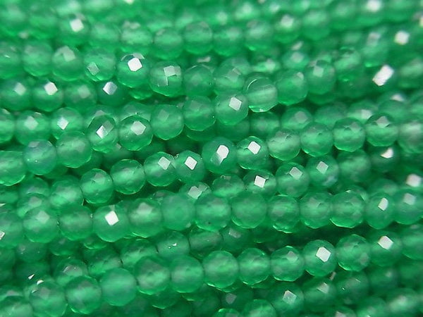 [Video]High Quality! Green Onyx AAA Faceted Round 3mm 1strand beads (aprx.15inch/37cm)