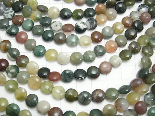 [Video] 1strand $6.79! Indian Agate Coin 8x8x4mm 1strand beads (aprx.15inch / 37cm)