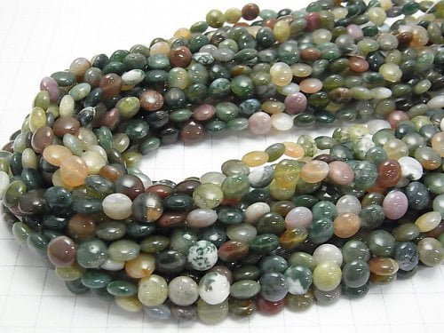 [Video] 1strand $6.79! Indian Agate Coin 8x8x4mm 1strand beads (aprx.15inch / 37cm)