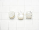 [Video] High Quality White Shell (Silver-lip Oyster) AAA Lily of the Valley Motif 8x7.5x7.5mm [Drilled Hole] 4pcs