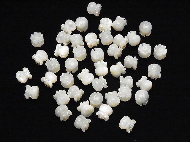 高品質白蝶貝（銀唇蠔）AAA 鈴蘭花紋 8x7.5x7.5mm 4顆