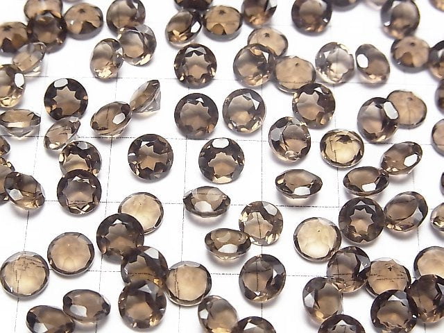 [Video]High Quality Smoky Quartz AAA Loose stone Round Faceted 6x6mm 10pcs