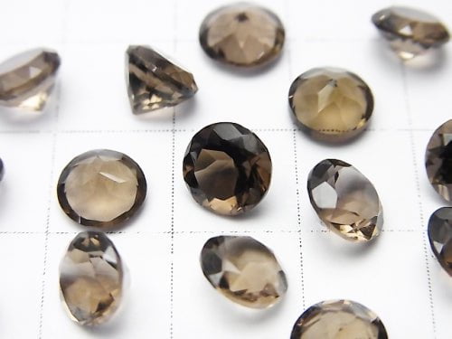 [Video]High Quality Smoky Quartz AAA Loose stone Round Faceted 7x7mm 5pcs