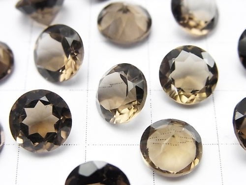 [Video] High Quality Smoky Quartz AAA Undrilled Brilliant Cut 9x9mm 5pcs