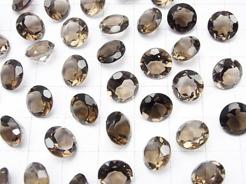 [Video] High Quality Smoky Quartz AAA Undrilled Brilliant Cut 9x9mm 5pcs