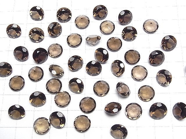 [Video]High Quality Smoky Quartz AAA Loose stone Round Faceted 10x10mm 3pcs