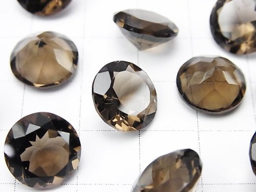 [Video] High Quality Smoky Quartz AAA Undrilled Brilliant Cut 12x12mm 3pcs