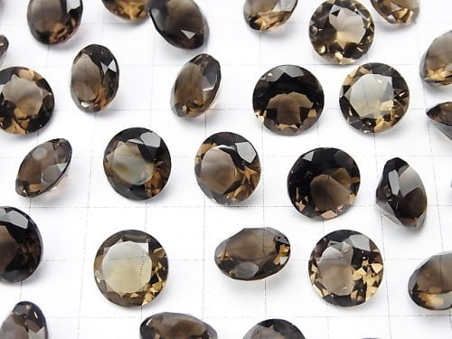 [Video] High Quality Smoky Quartz AAA Undrilled Brilliant Cut 12x12mm 3pcs