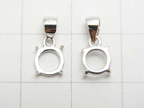 [Video] Silver925 Pendant Frame Round 6mm Rhodium Plated 1pc
