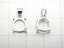 [Video] Silver925 Pendant Frame Round 8mm Rhodium Plated 1pc