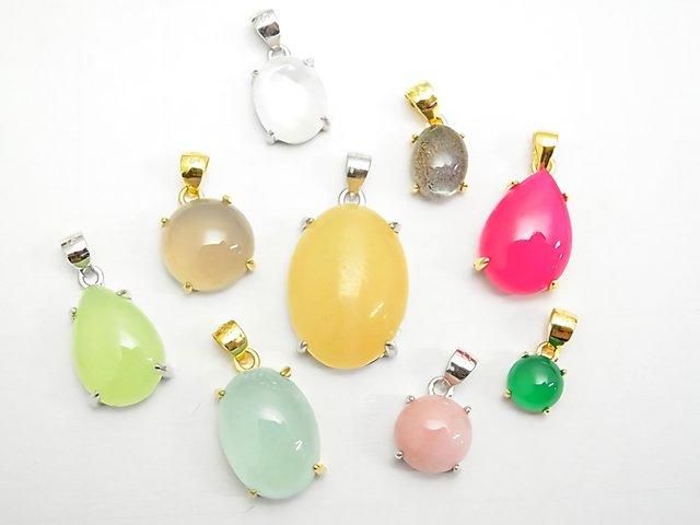 [Video] Silver925 Pendant Frame Round 8mm 18KGP 1pc