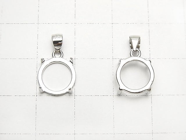 [Video] Silver925 Pendant frame Round 10 x 10 mm Rhodium Plated 1 pc