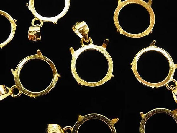 [Video] Silver925 Pendant Frame Round 10mm 18KGP 1pc