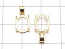 [Video]Silver925 Pendant Frame Oval 10x8mm 18KGP 1pc