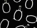 [Video] Silver925 Pendant Frame Oval 14x10mm Rhodium Plated 1pc