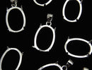 [Video]Silver925 Pendant Frame Oval 14x10mm Rhodium Plated 1pc