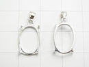 [Video] Silver925 Pendant Frame Oval 14x10mm Rhodium Plated 1pc